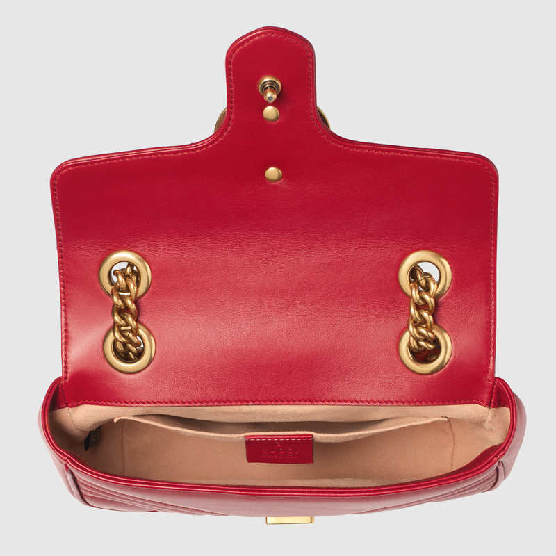 Gucci GG Marmont Matelasse Mini Shoulder Bag 446744 Red